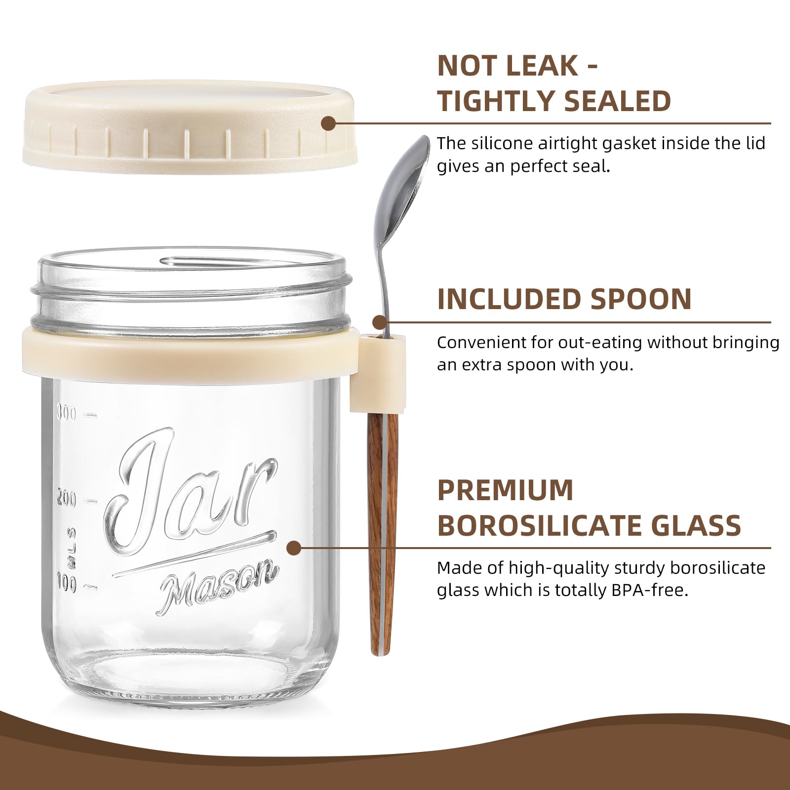 LANDNEOO wide-opening jar for easy filling and cleaning.