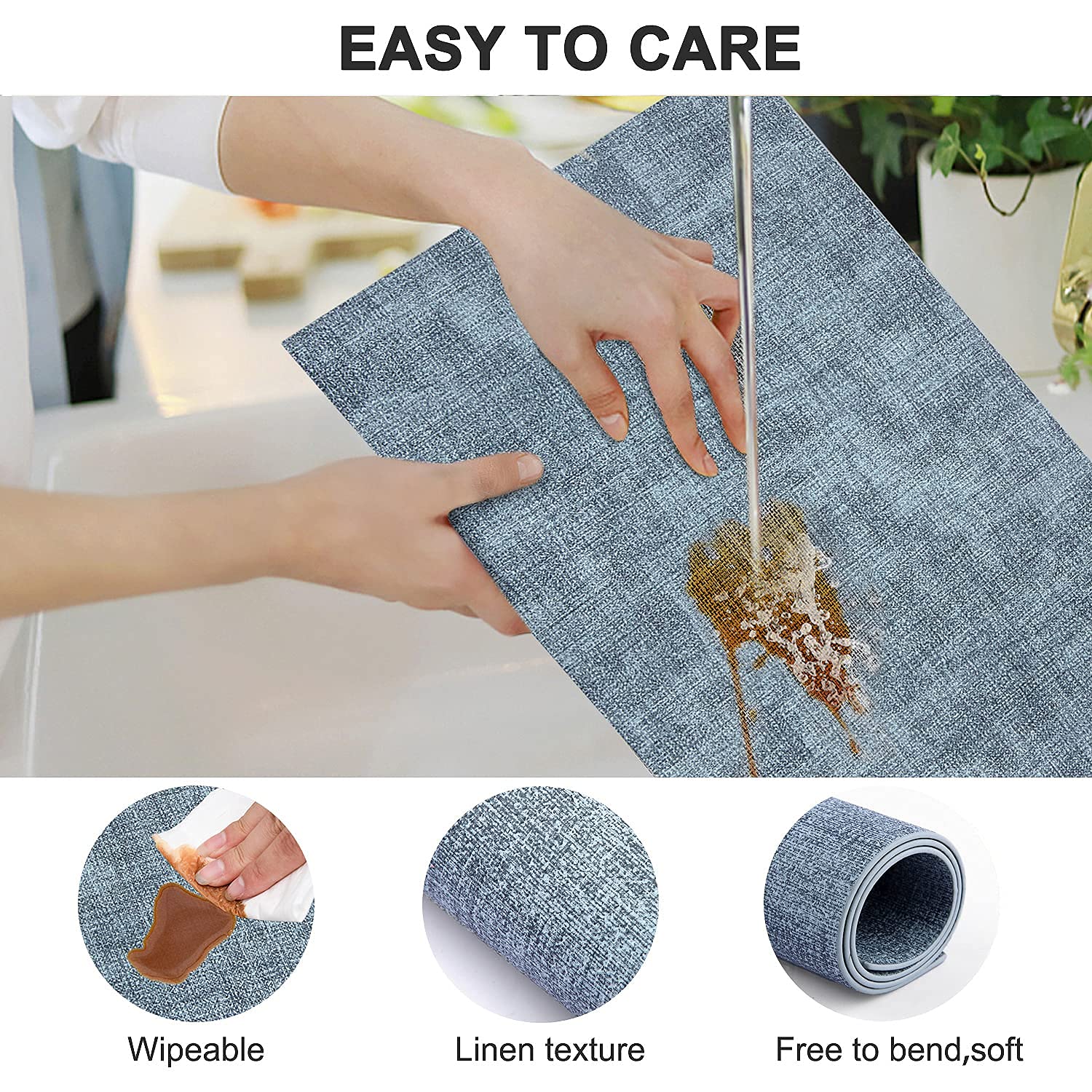 LANDVIEW double-layer placemats in blue show heat insulation up to 100°C during meals