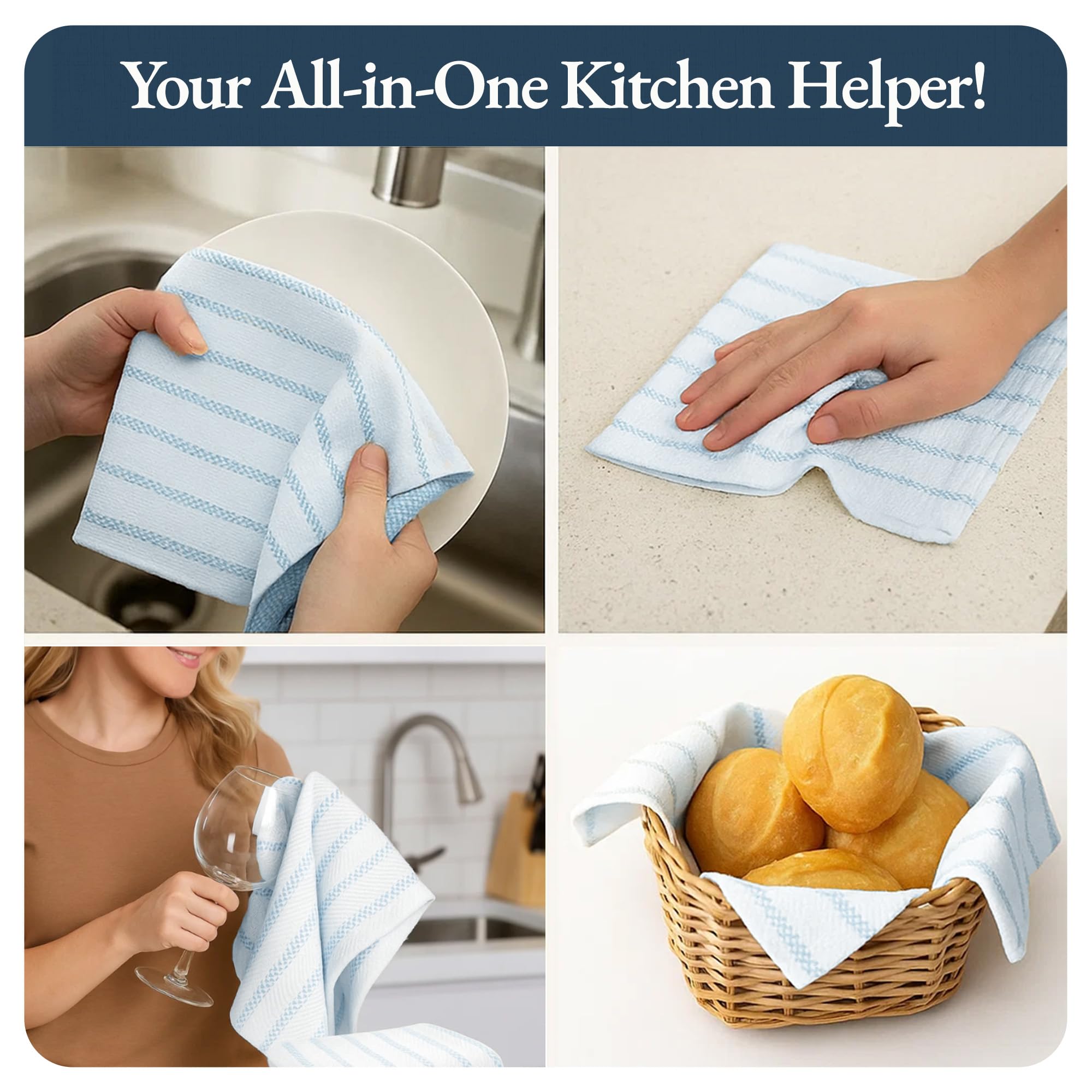 Lane Linen machine-washable towels simplify cleanup after meals.