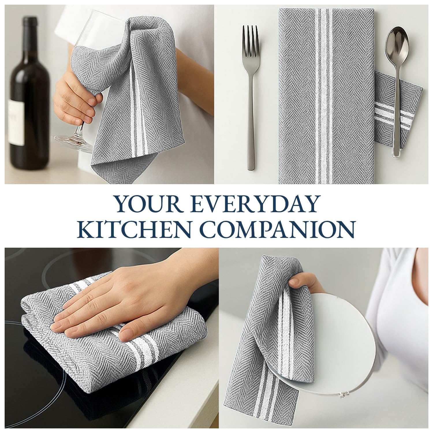 Lane Linen kitchen towels on counter durable option for daily use