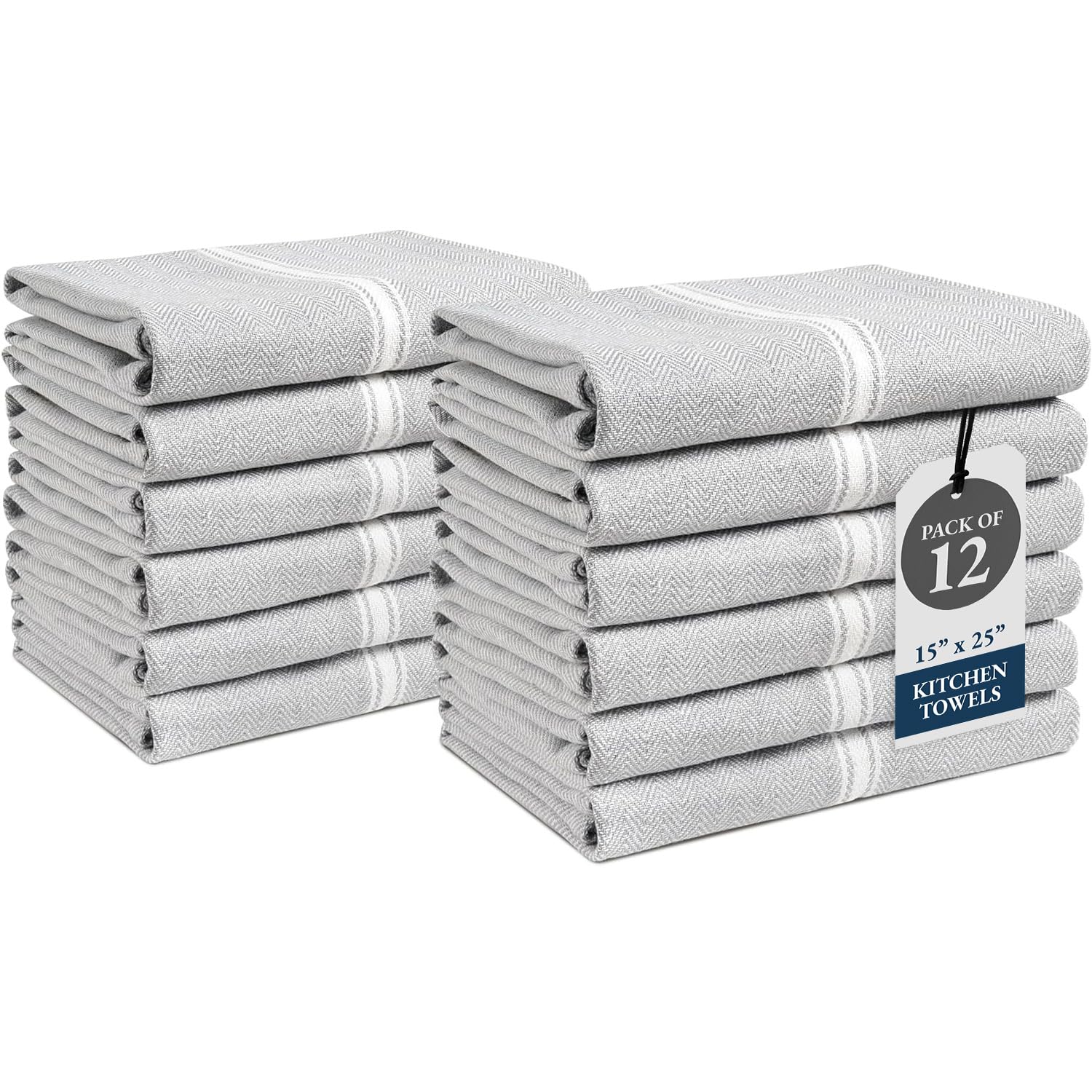Lane Linen gray chambray kitchen towel set full pack for everyday use