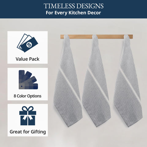 Lane Linen gray chambray towels in use for dish cleanup