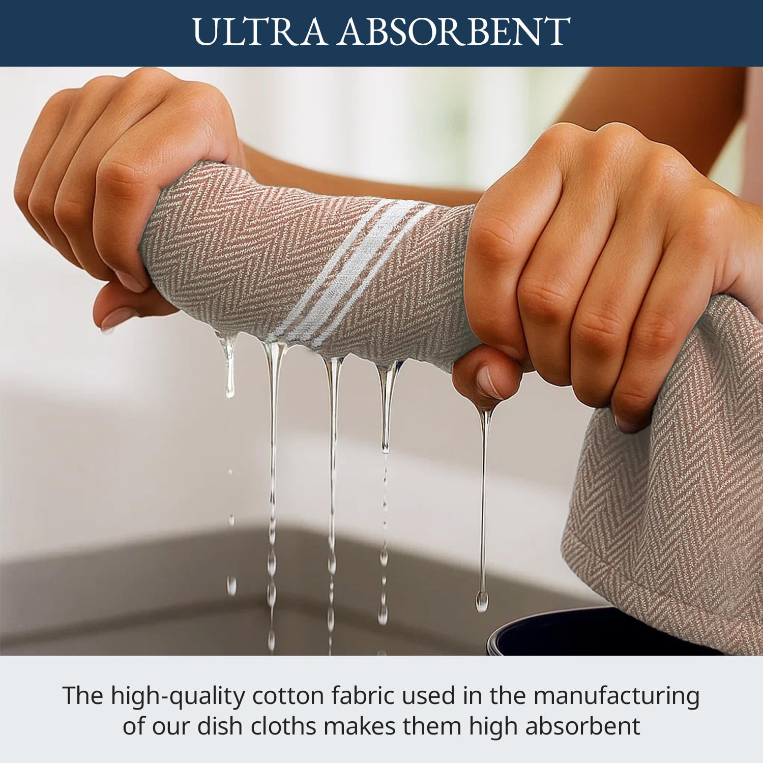 Lane Linen close-up shows absorbent cotton for quick messes