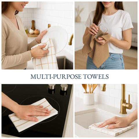 LANE LINEN machine-washable kitchen towels for easy care
