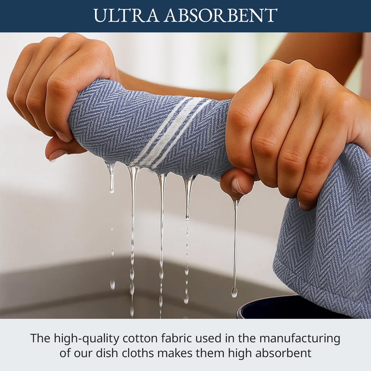 Lane Linen 12-pack soft, durable cotton dishcloths for busy kitchens.