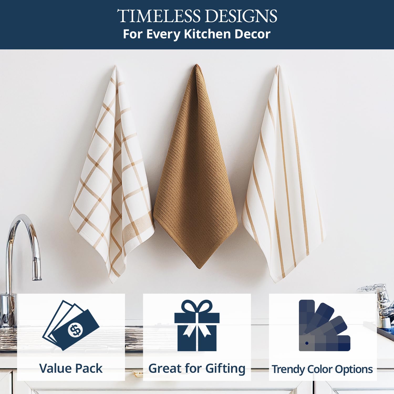 LANE LINEN striped dishcloth design adds kitchen elegance