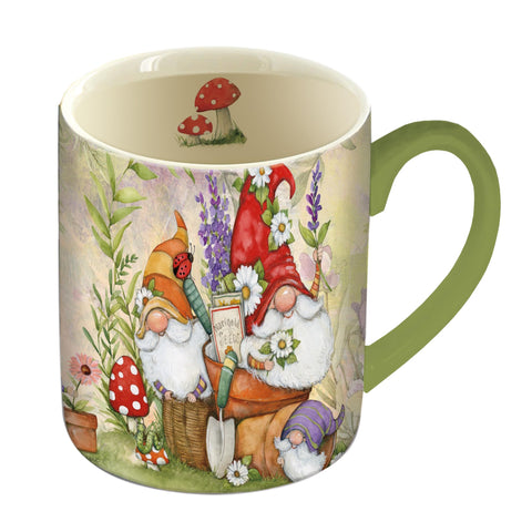 Lang Garden Gnomes Mug front view injects whimsy for cozy mornings.