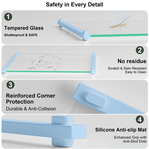 LANGBOHOS dishwasher-safe glass board for quick cleaning