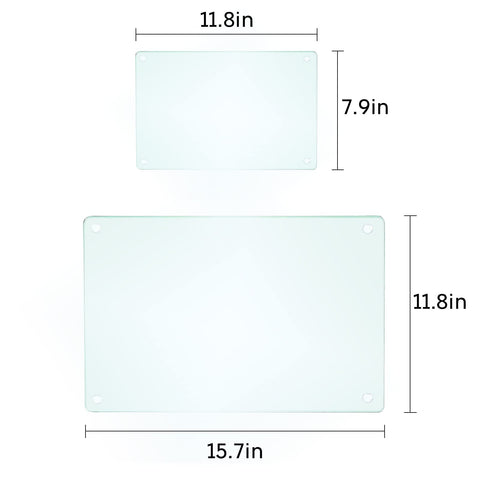 LANGBOHOS durable tempered glass set reflects light on a kitchen counter.