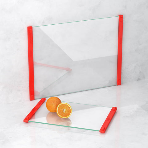 LANGBOHOS glass cutting board 12x16 red, durable surface for meal prep