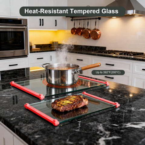 LANGBOHOS scratch-resistant glass board red cleans easily after prep