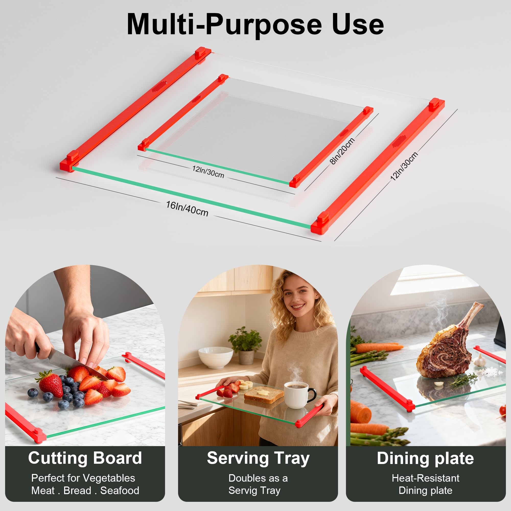 LANGBOHOS silicone grip glass board red prevents slips during use