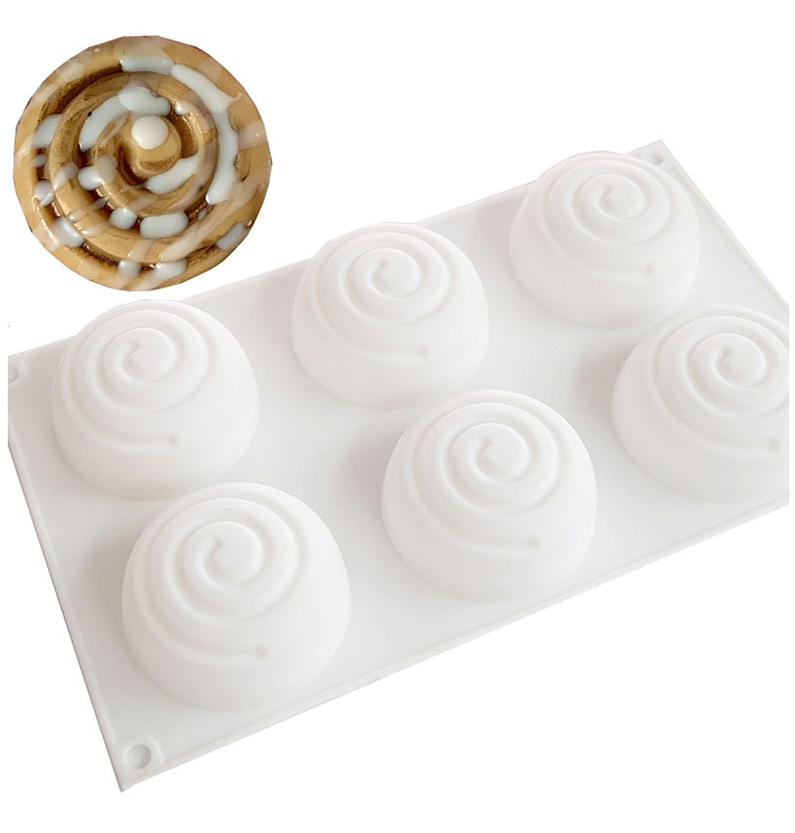 Langjitianya cinnamon bun mold with six cavities for even portions.