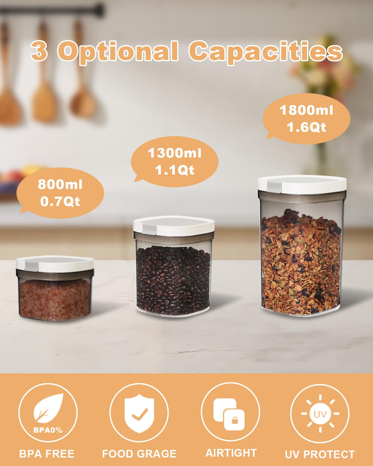 LangMingde stackable coffee container saves pantry space