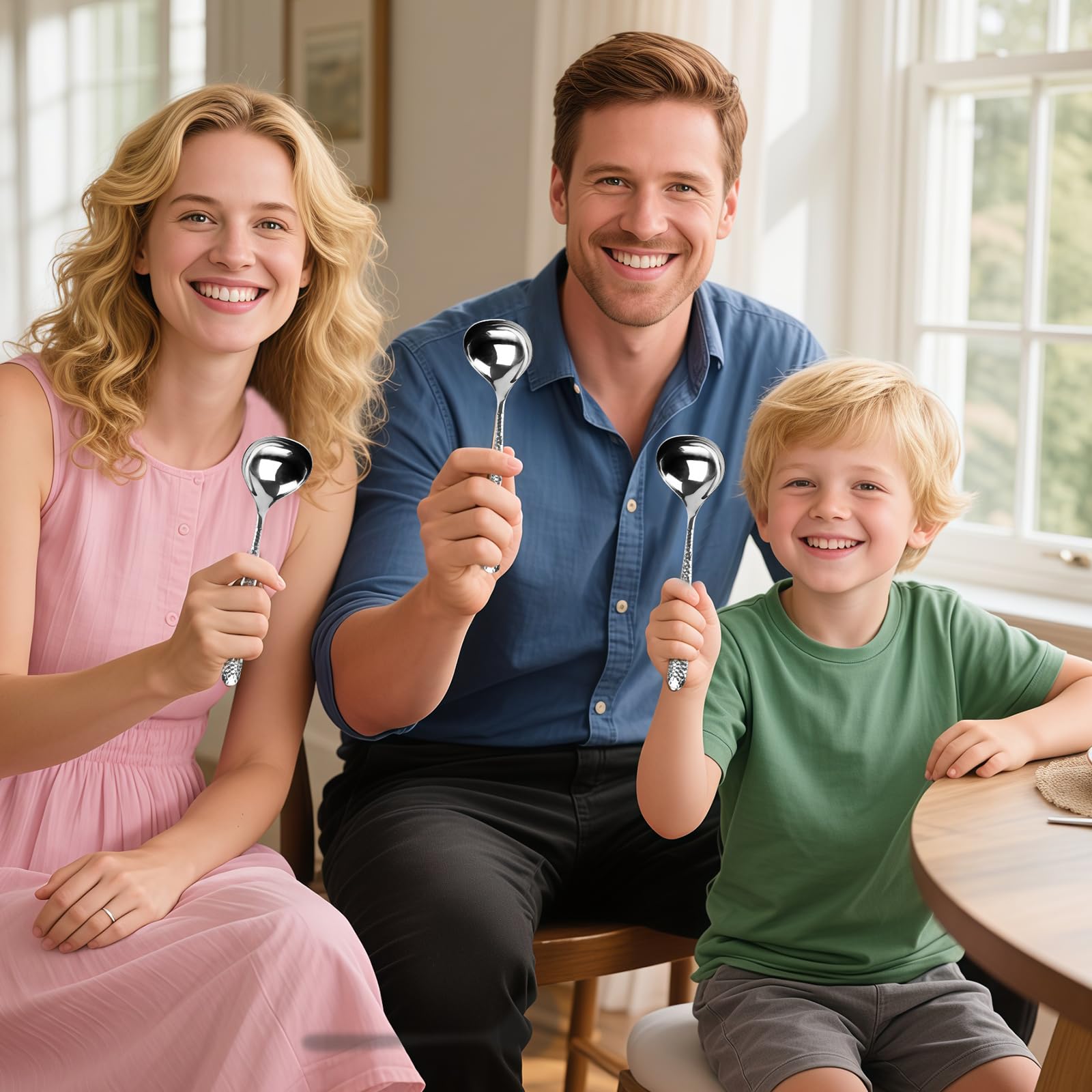 LANGMINGDE dishwasher-safe soup spoon with seamless surface.