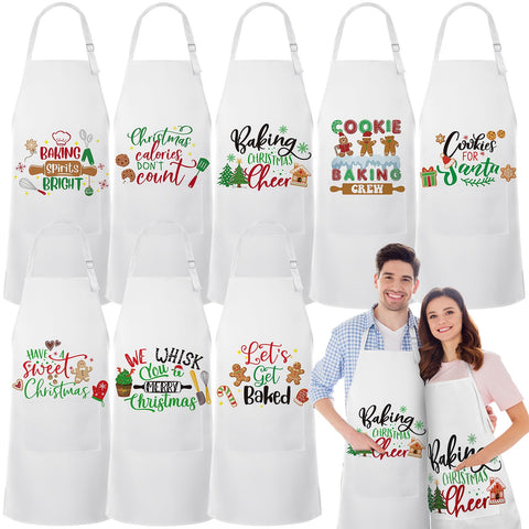 Langyiwee Christmas apron multi-pattern set—perfect for coordinating a festive bake with family.