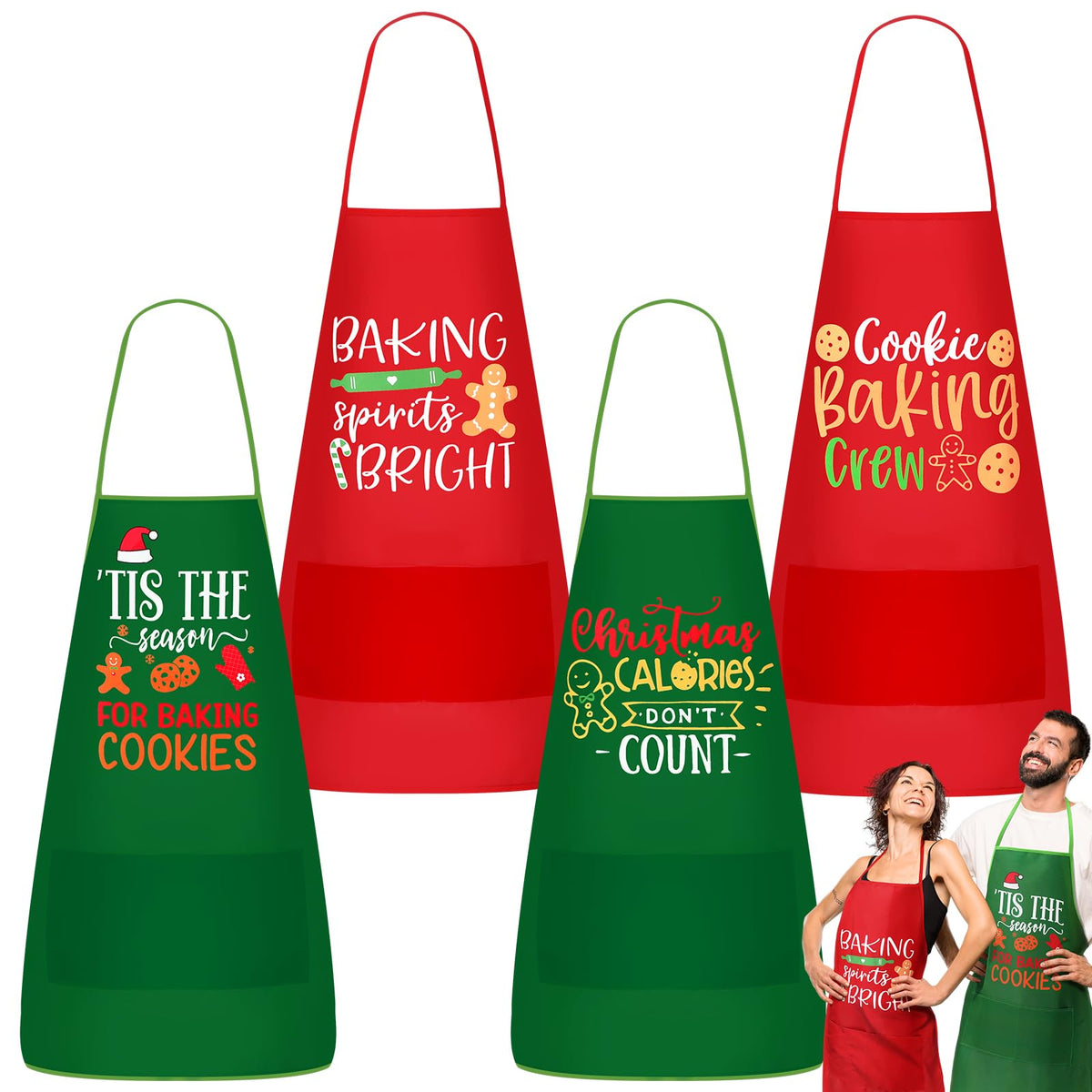 Langyiwee gingerbread design apron for festive cooking and gatherings.