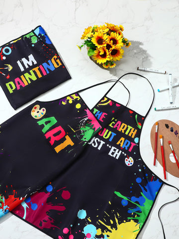 Langyiwee 72 cm length painting apron provides full coverage during messy projects.