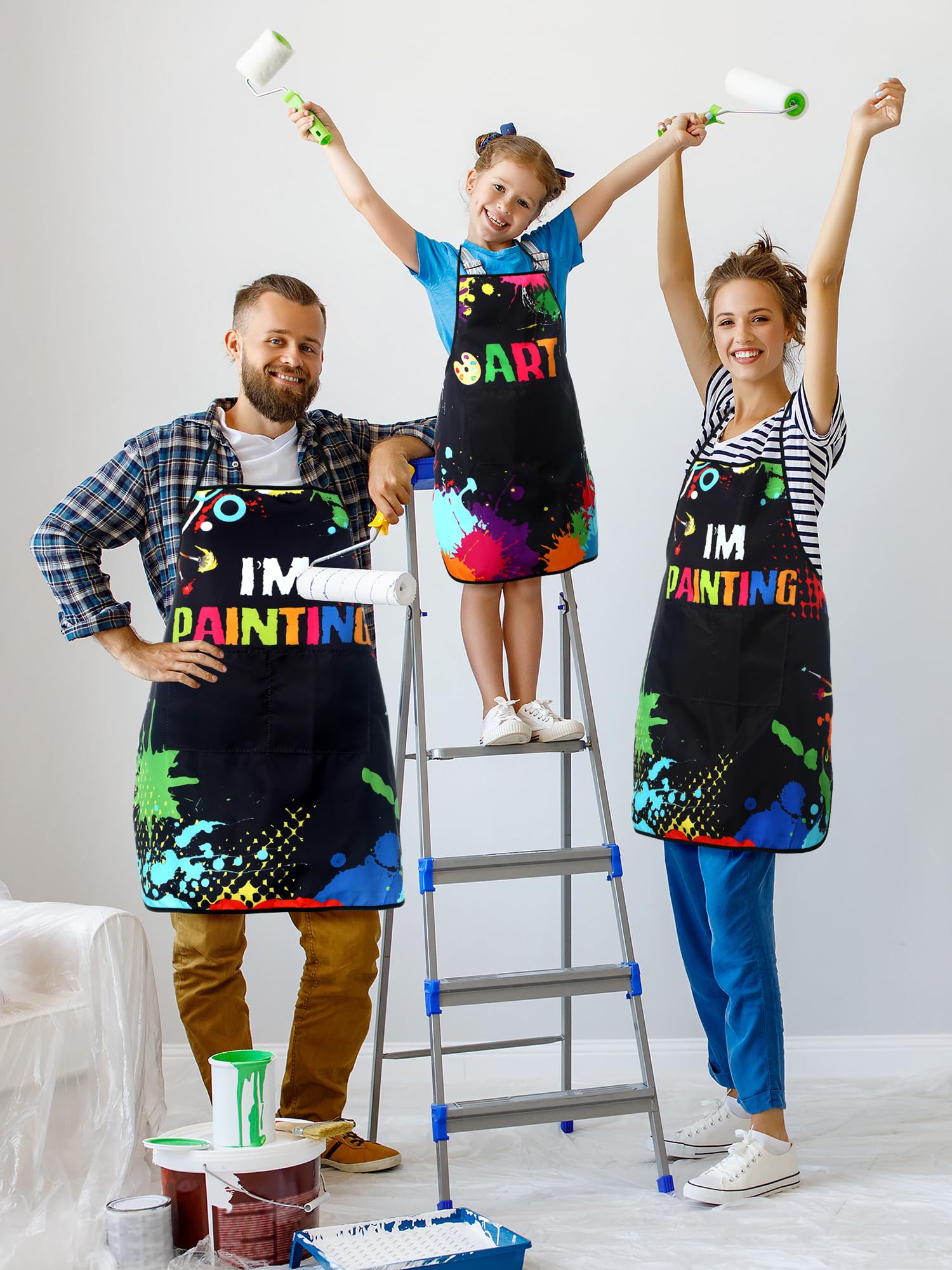 Langyiwee set of 3 aprons ideal for artists and students as a gift.