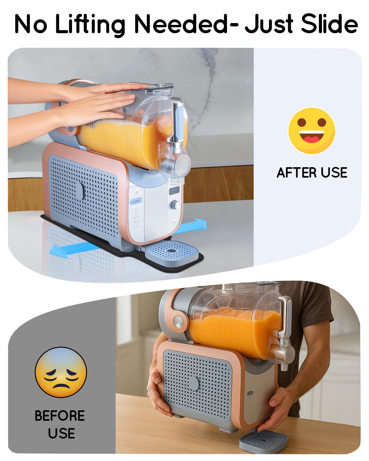 LANGZIHT sliding pad protects countertop during Ninja Slushie Max FS605 use