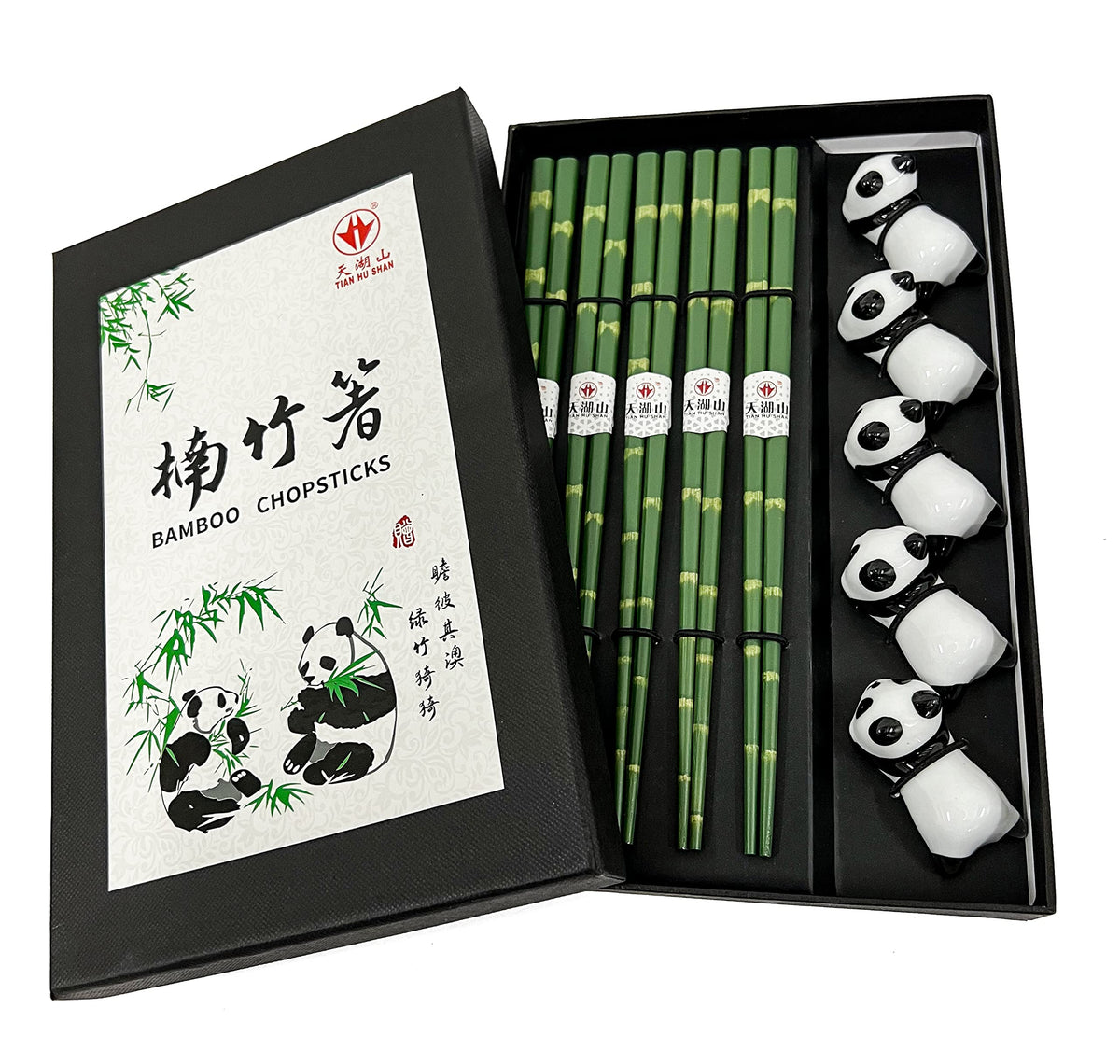 LANHUTHS panda chopstick holders ceramic rests on table