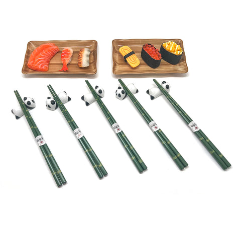 LANHUTHS wooden chopsticks set five pairs ready for meals