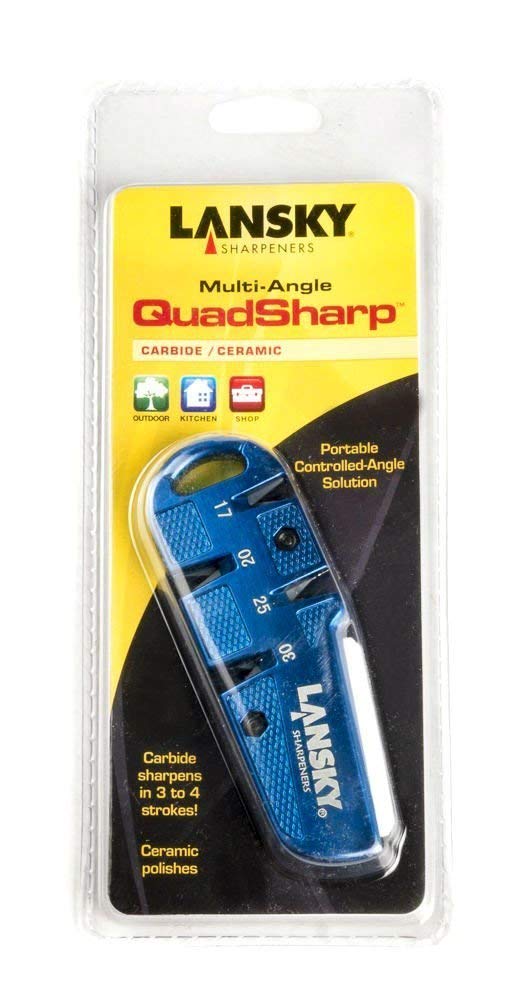 Lansky QuadSharp Blue angle slots close-up enabling quick three-to-four-stroke sharpening