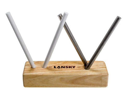 Lansky TB 2D2C base design shows internal rod storage for organized sharpening tools.