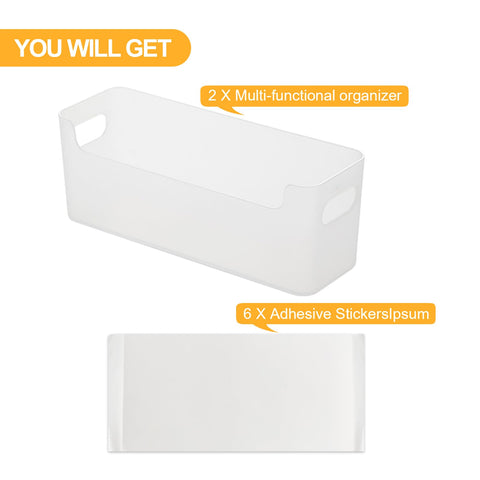 LANSKYWARE cabinet organizer front view in clear plastic enhances visibility.