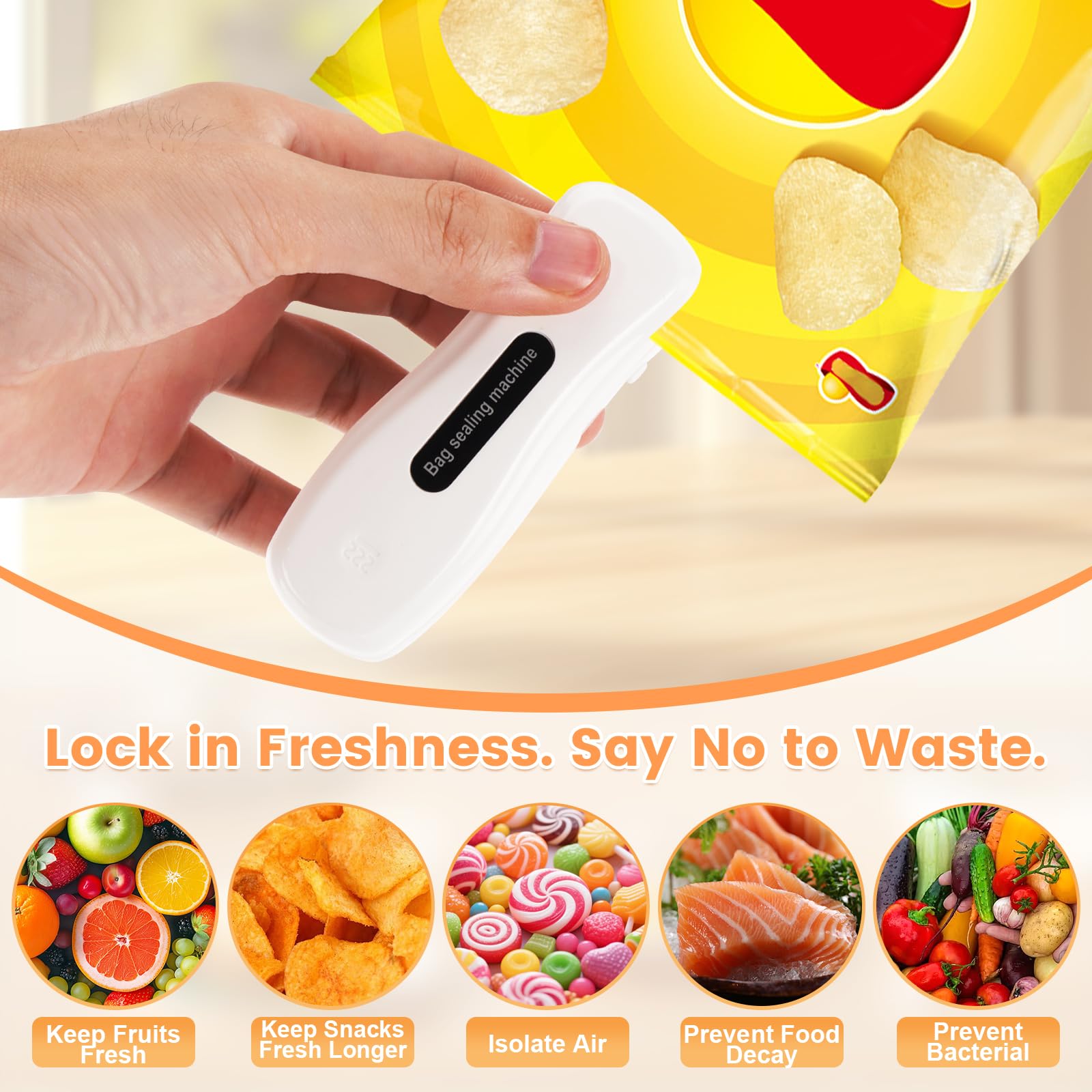 Lanxhic portable handheld sealer with lanyard for travel.