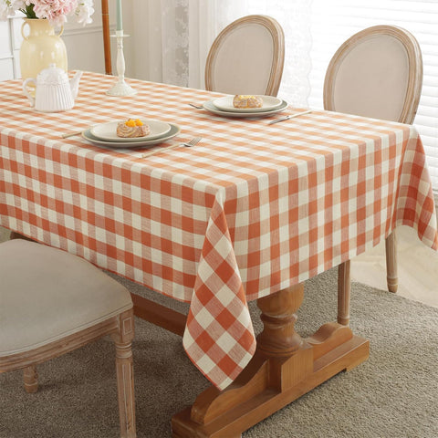 Laolitou buffalo plaid tablecloth 60x60 drapes beautifully for family meals
