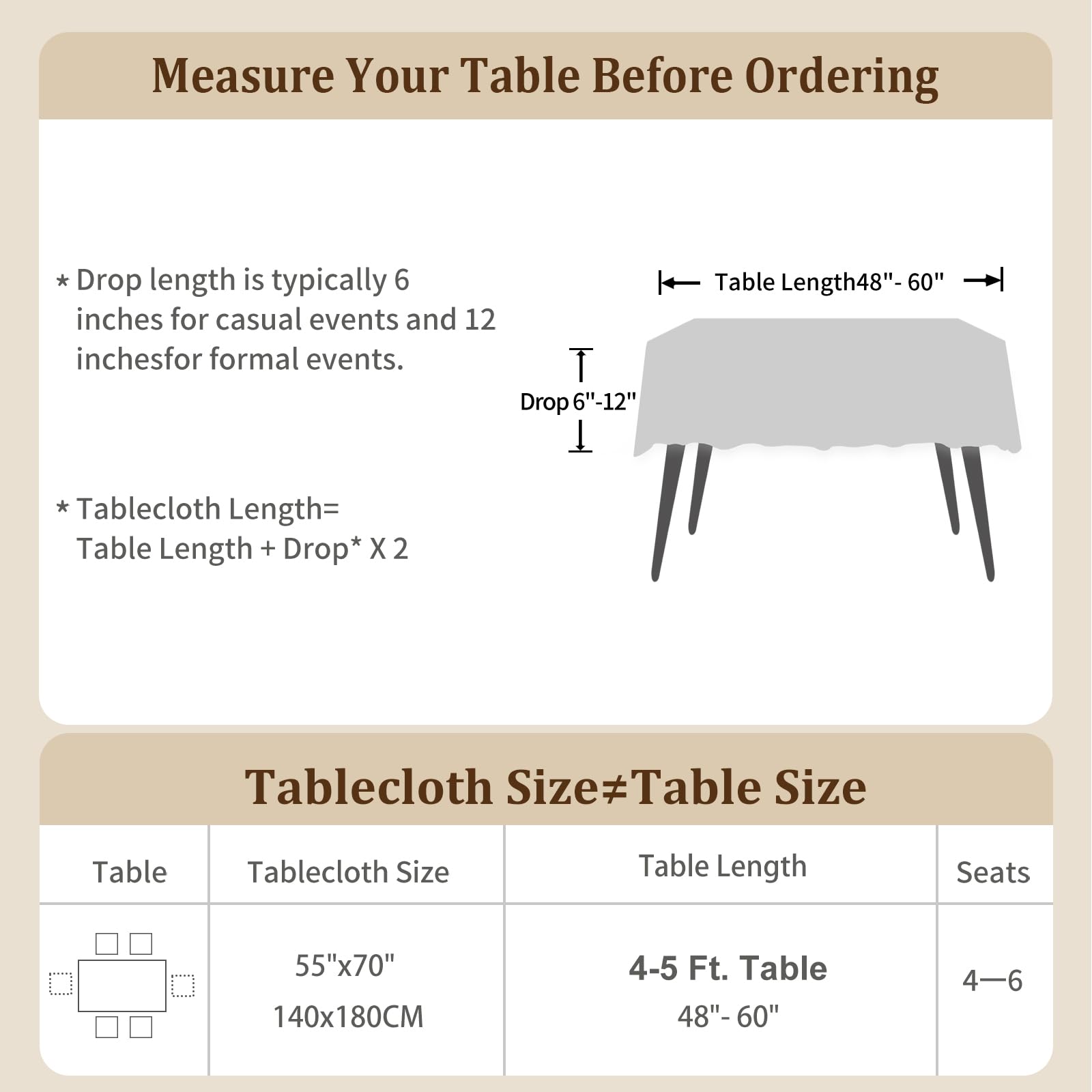 Laolitou burlap-look tablecloth brings rustic charm.
