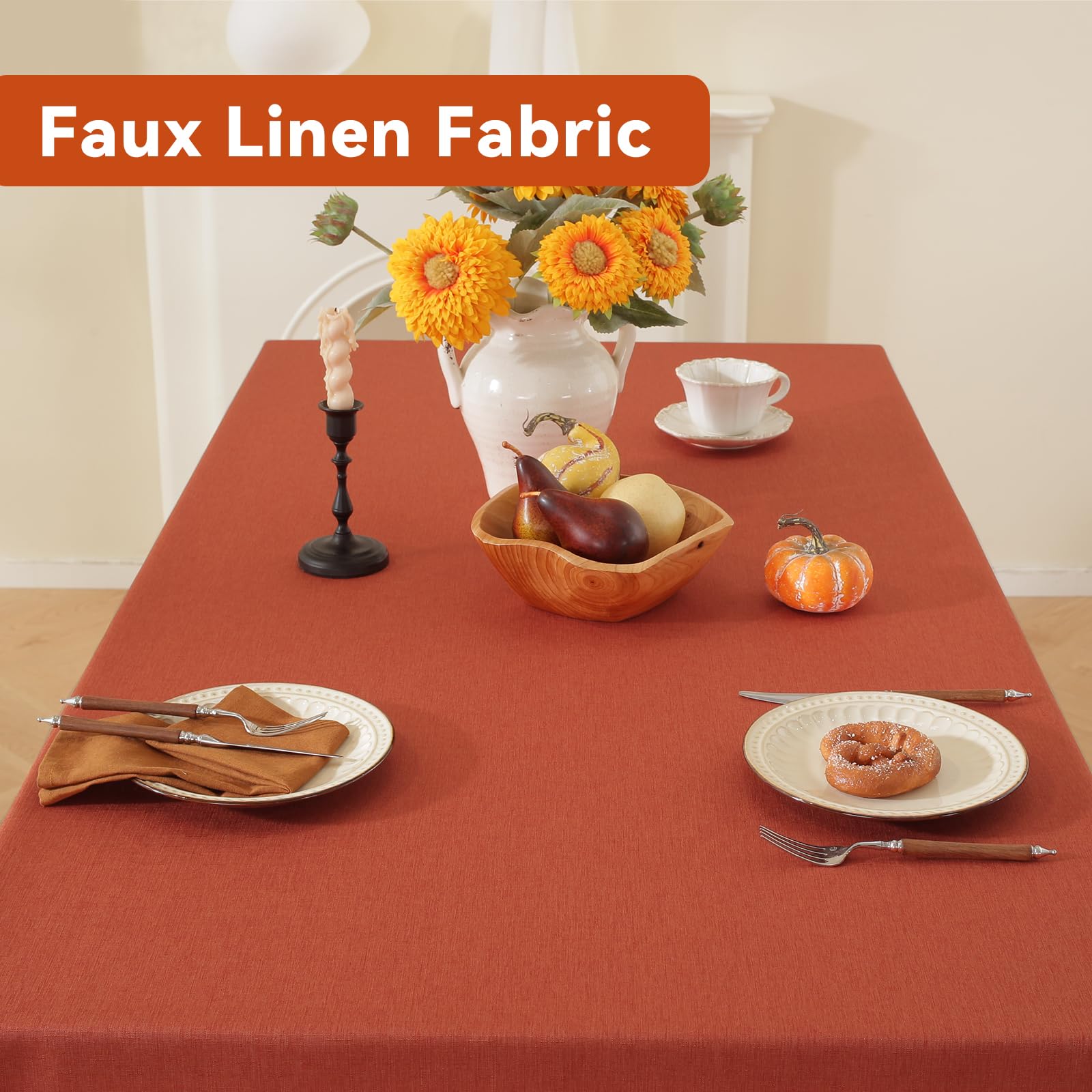 Laolitou burnt-orange textured fabric closeup highlighting premium quality and spill resistance.