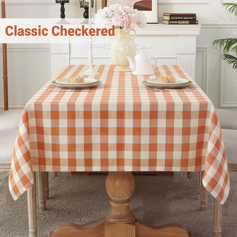 Laolitou cotton linen tablecloth enhances rustic charm while protecting surfaces