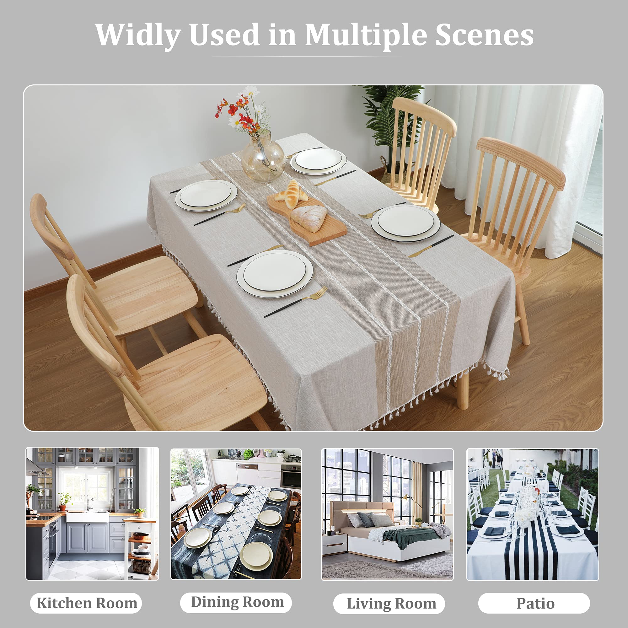 Laolitou tablecloth protects surfaces while elevating dining.