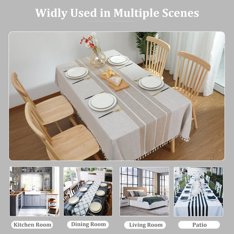 Laolitou tablecloth protects surfaces while elevating dining.