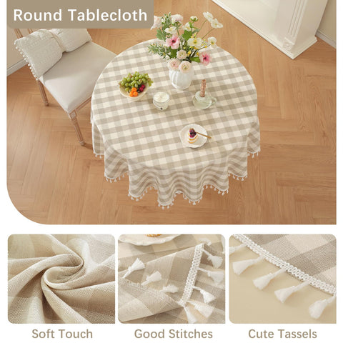 Laolitou machine-washable tablecloth ready for quick cleanup.