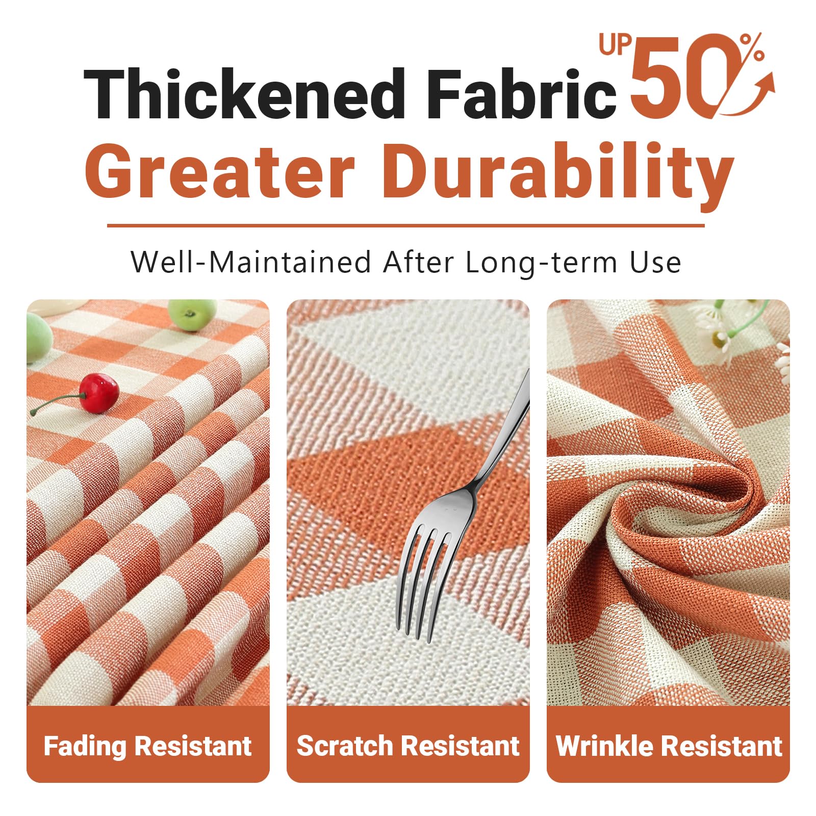 Laolitou machine-washable tablecloth stays easy-care after family meals.