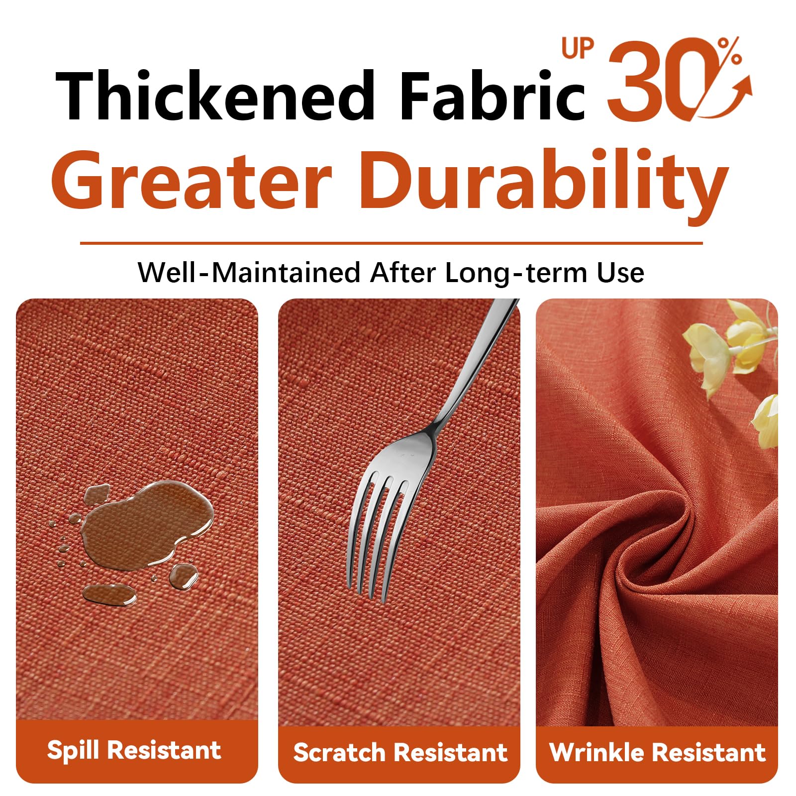 Laolitou machine-washable tablecloth emphasizes easy care and reuse for busy homes.