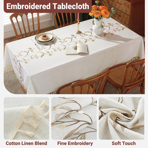 Laolitou tablecloth 55x70 inch offers easy cleanup after gatherings