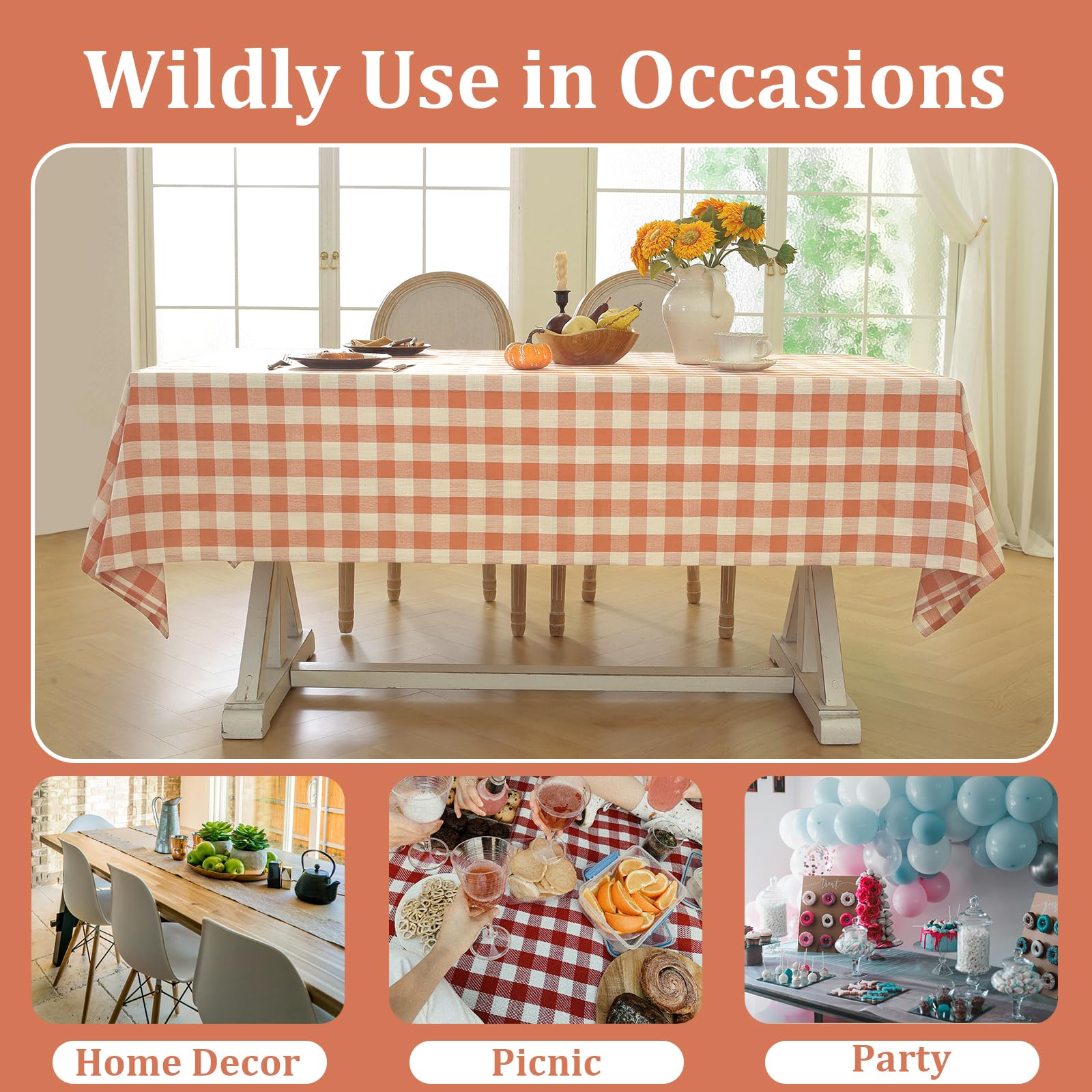 Laolitou wrinkle resistant finish keeps your table setup neat