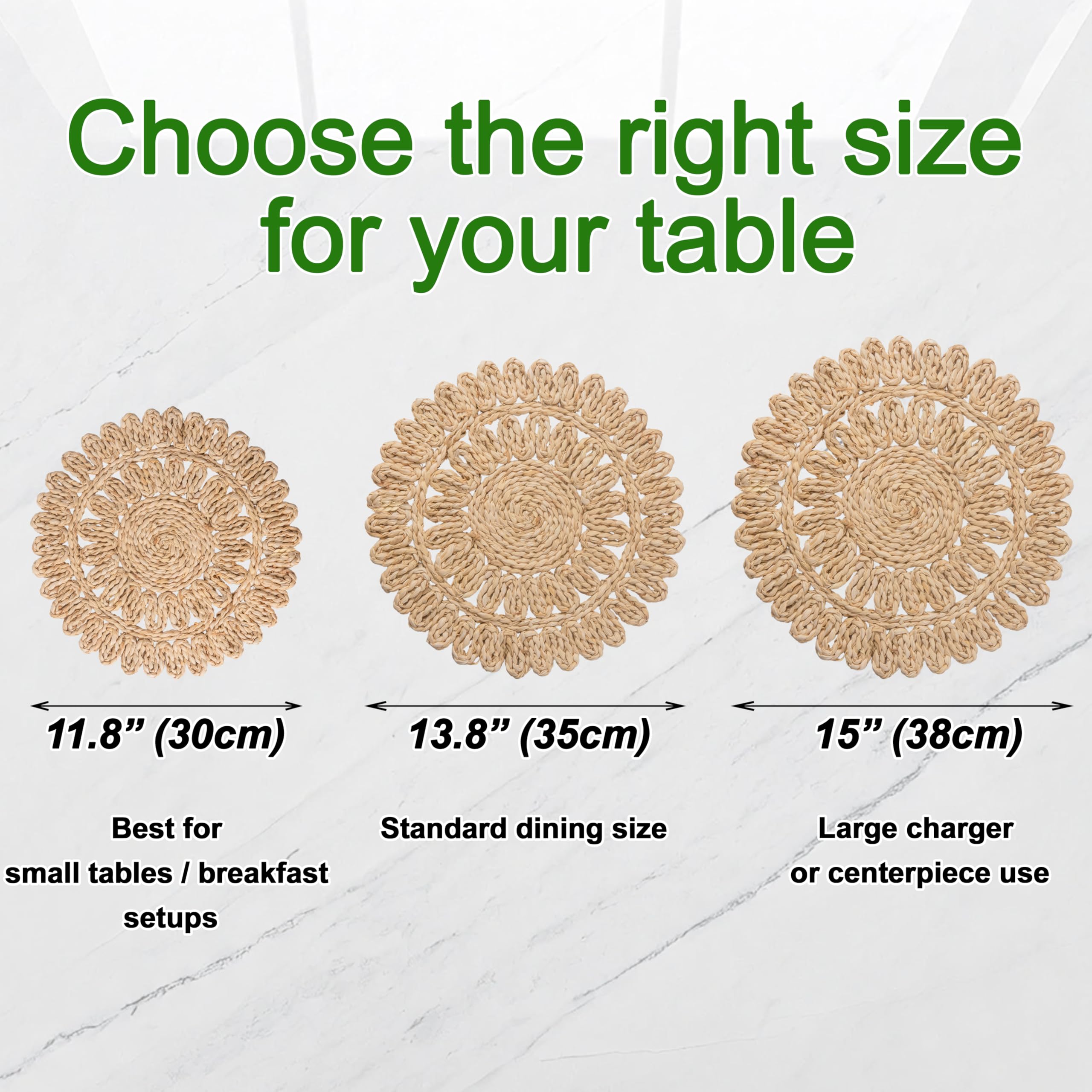Laquedecraft placemats compatible with charger plates for layered dining setups.