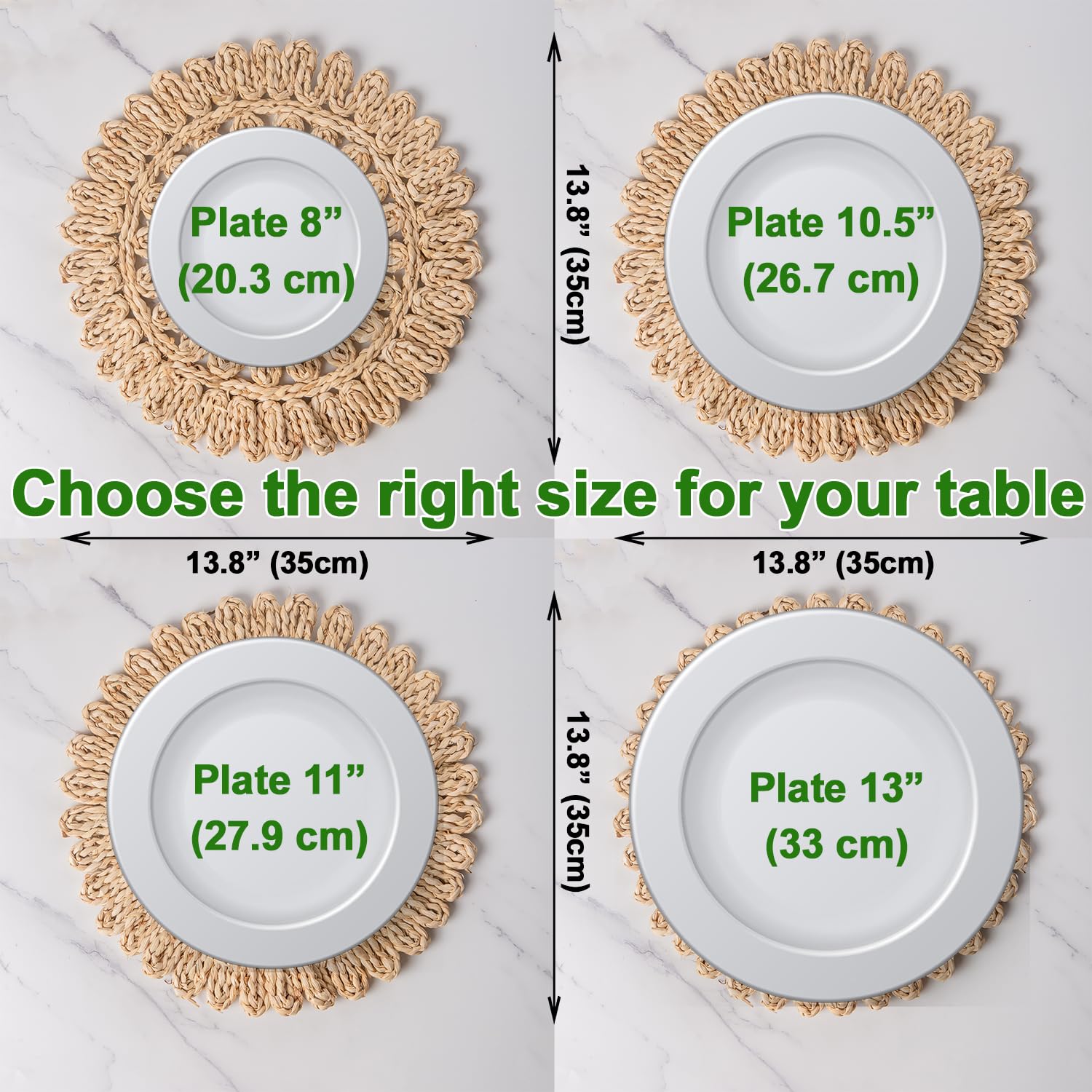 Laquedecraft 15-inch round corn husk placemat protects surfaces with natural charm.