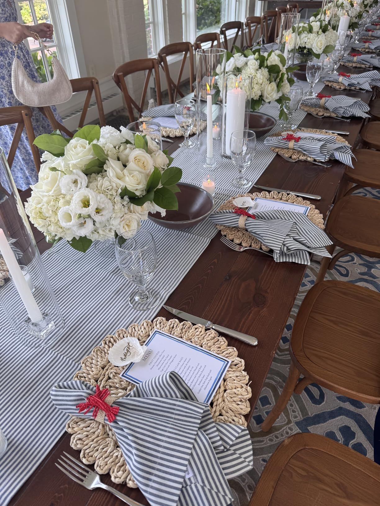 Laquedecraft round placemat set complements chargers and dinnerware beautifully.