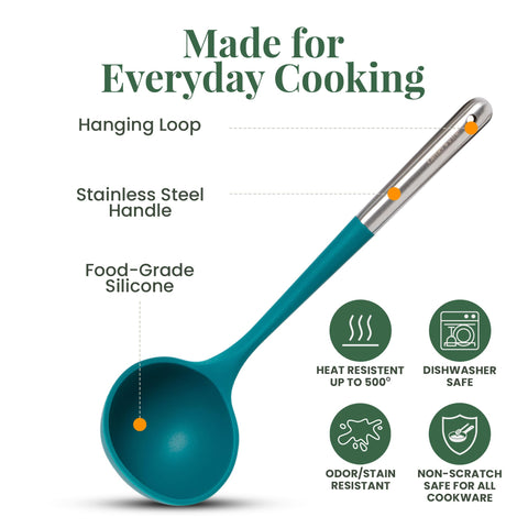 Larder & Vine Bondi spatula protects nonstick surfaces during cooking.