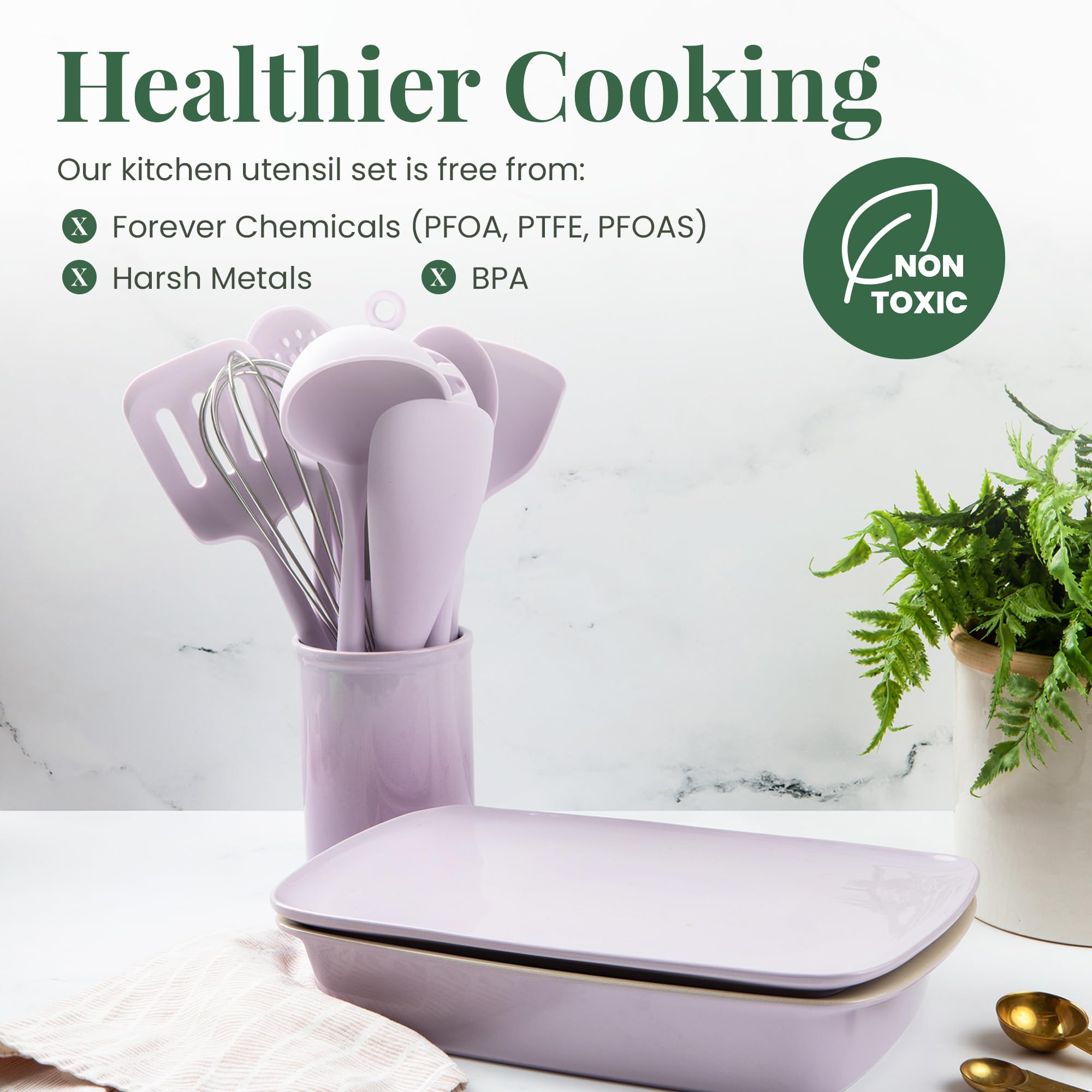 Larder & Vine stainless steel handles add durability and a secure grip.