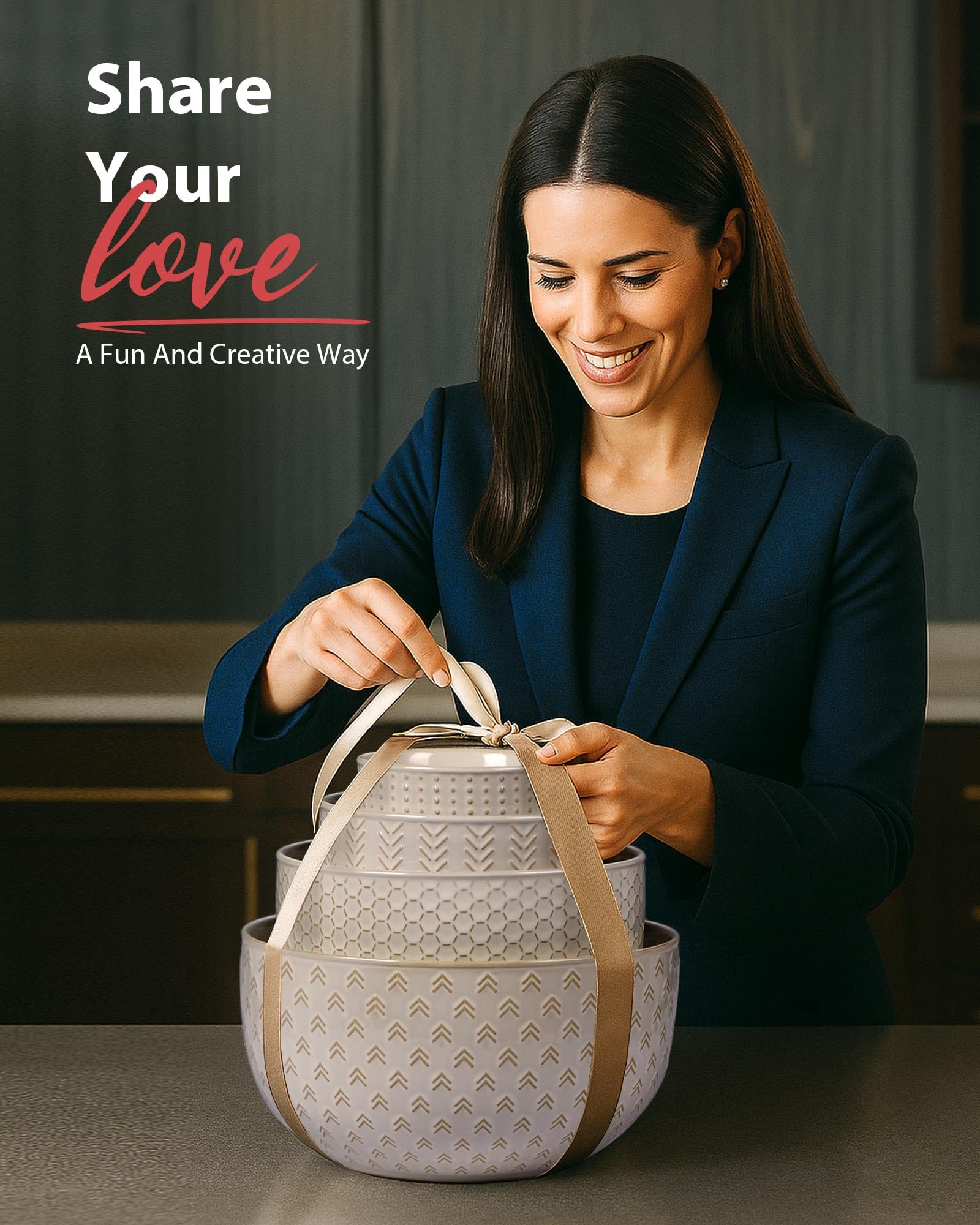 Lareina 44 oz capacity bowl versatile for salads and sides