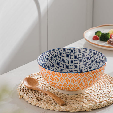 Lareina ceramic bowls three vibrant hues brighten salads and table settings