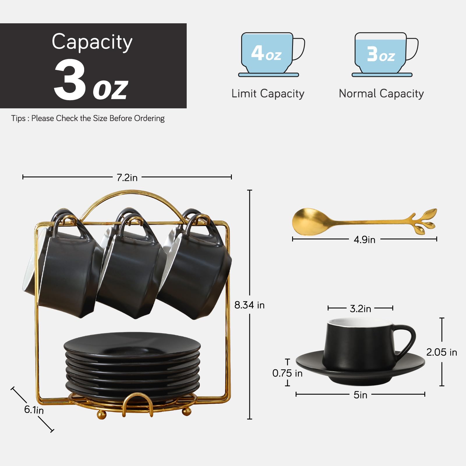 Lareina 7oz cup offers versatile capacity for longer brews.