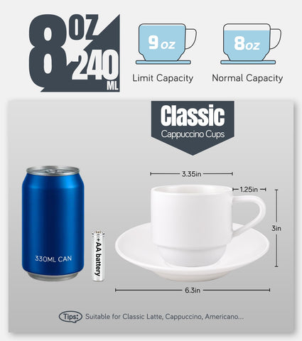 Closeup of Lareina matte porcelain cups showing elegant, durable finish.